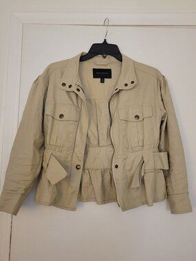 Linen Blend Tie Waist Jacket